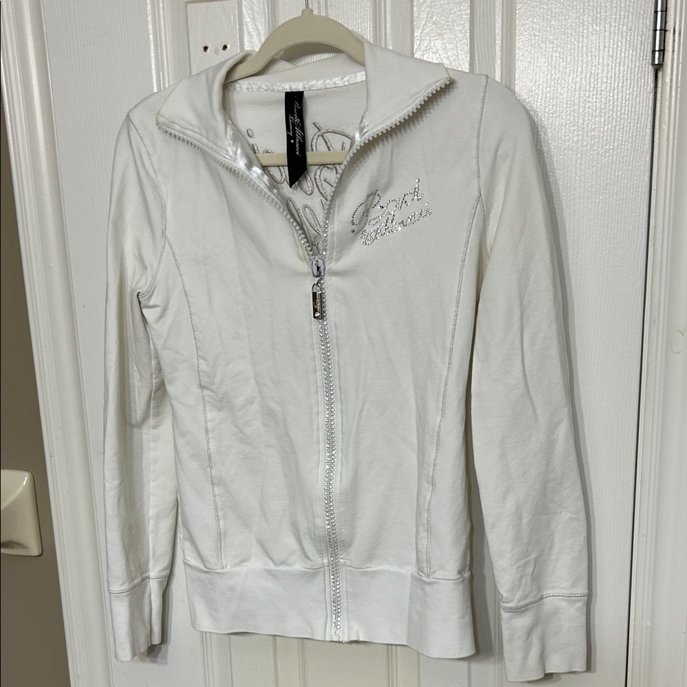 Chic White Bomber sweater by [Brand]